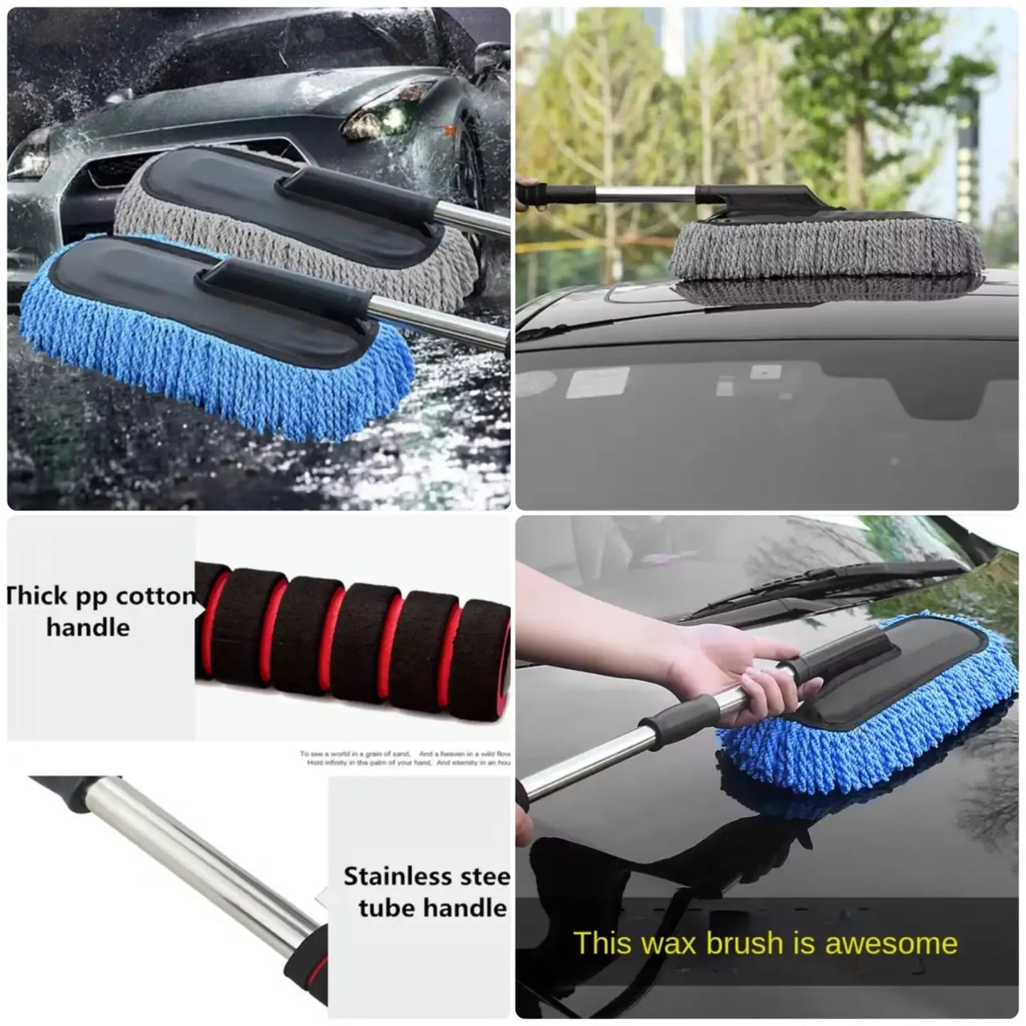 Heavy Duty Microfiber Car Dust Brush – Extendable Handle | Scratch Free
