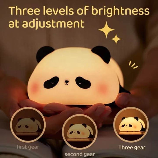 Cute Panda Lamp Silicone Night Light, Soft LED Light for Bedroom Decor, Kids