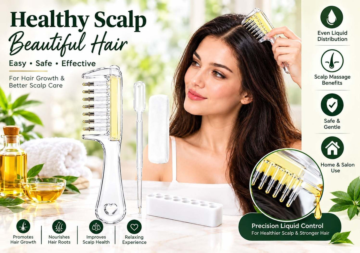 Crystal Liquid Applicator Comb for Hair & Scalp
