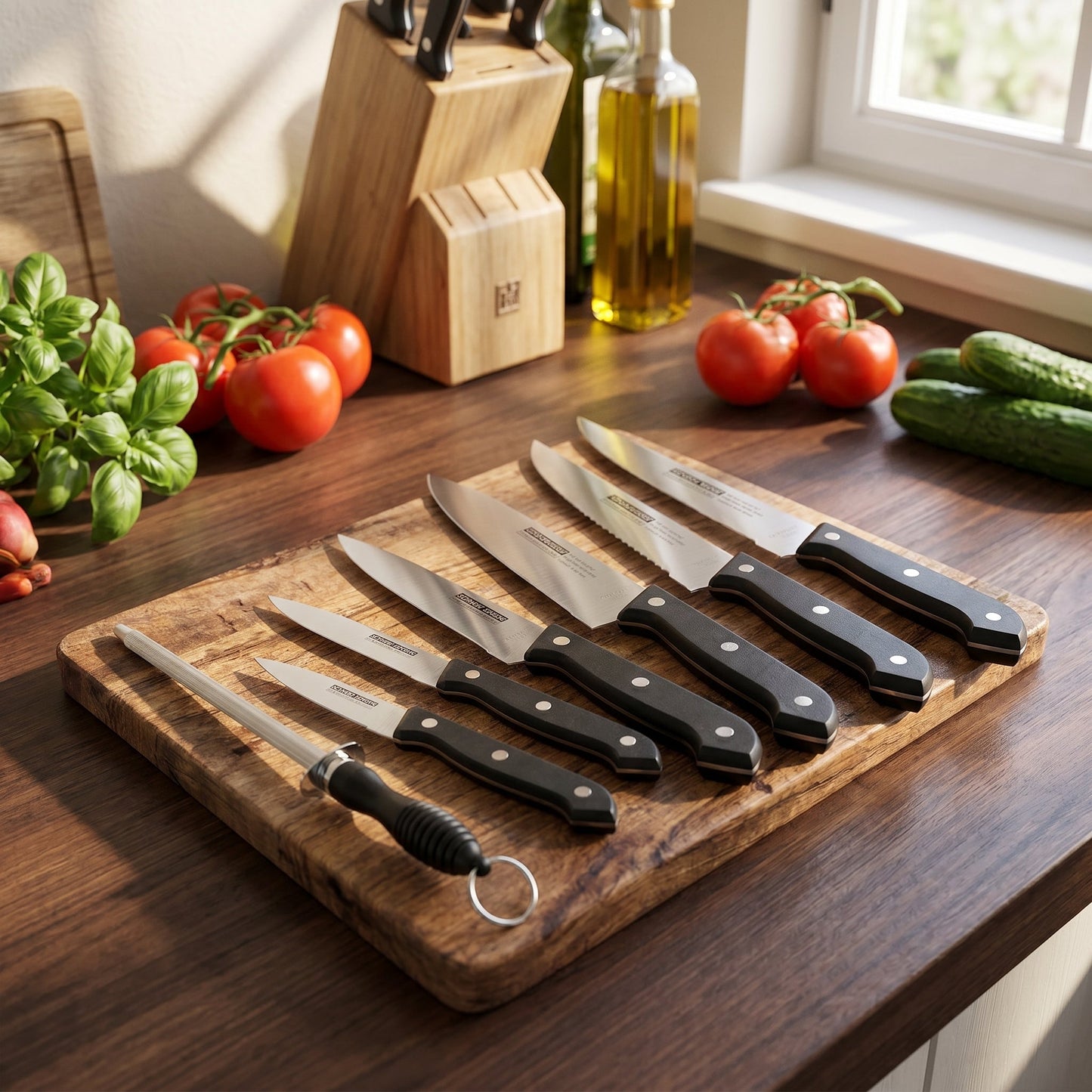 7 Piece Stainless Steel Knife Set