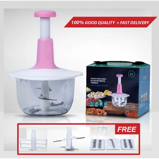 1.5L Manual Food Chopper – Speedy Hand Press Vegetable & Fruit Cutter
