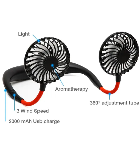 SXM Neck Fans Mini Portable Outdoor Fan Personal Fan USB Battery