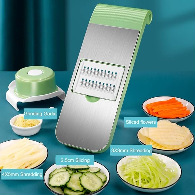 5-in-1 Adjustable Mandoline Vegetable Slicer & Grater – Multi-Functional for Fruits & Vegetables