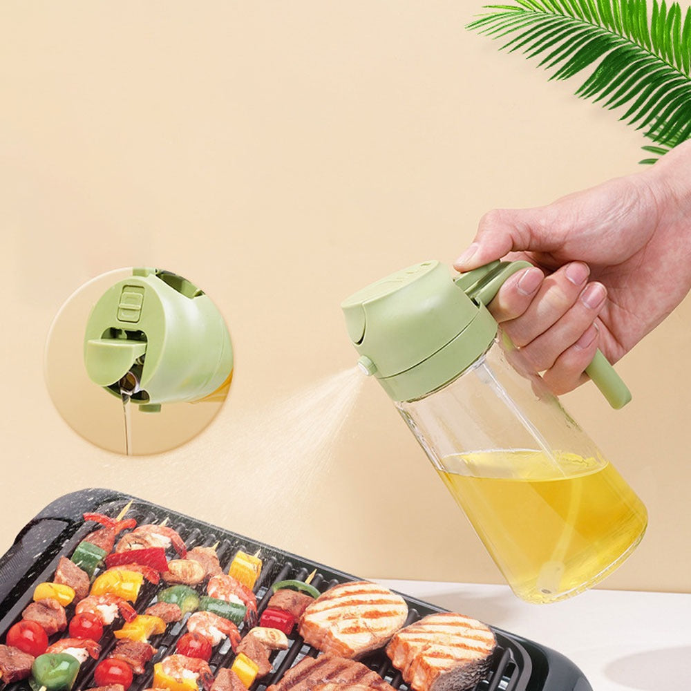 2-in-1 Oil Sprayer Bottle – Kitchen Tool for Cooking, Baking (400ML)