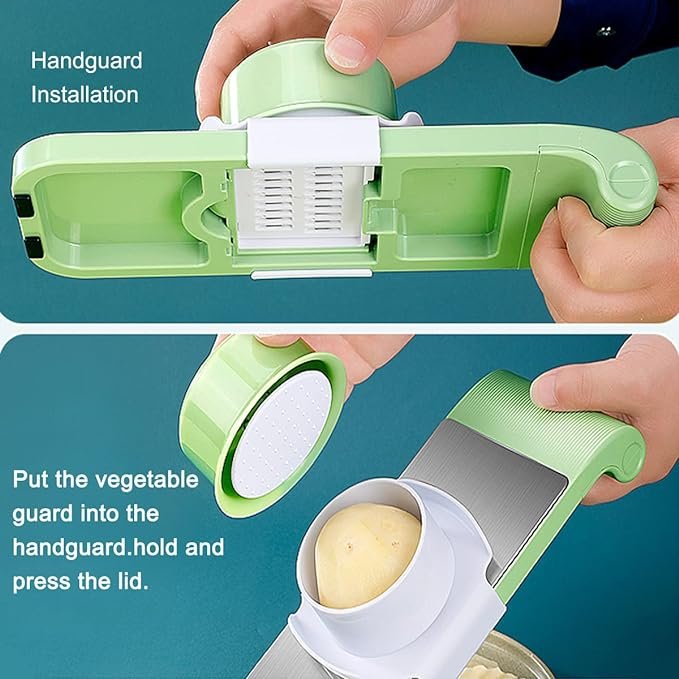 5-in-1 Adjustable Mandoline Vegetable Slicer & Grater – Multi-Functional for Fruits & Vegetables