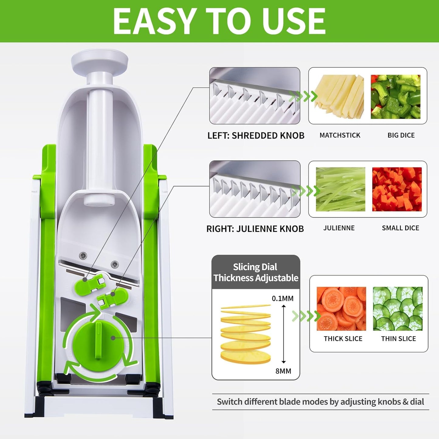 4-in-1 Adjustable Vegetable Cutter & Chopper – Multi-Function Kitchen Shredder & Grater