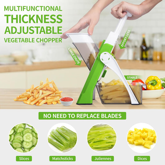 4-in-1 Adjustable Vegetable Cutter & Chopper – Multi-Function Kitchen Shredder & Grater