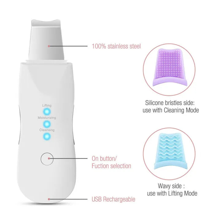 Ultrasonic Skin Scrubber Skin Care Machine Rechargeable  Machine Blackhead Remover