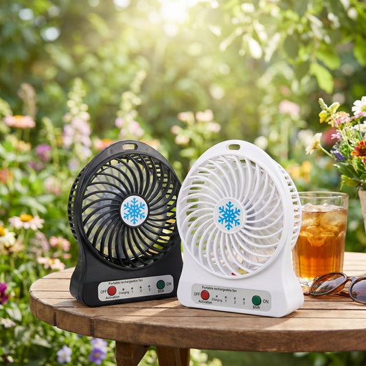 Mini Air Cooler Fan, USB Cooling Rechargeable Handheld Fan, Portable Outdoor LED Light Fan