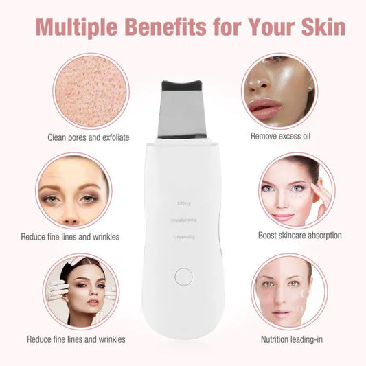 Ultrasonic Skin Scrubber Skin Care Machine Rechargeable  Machine Blackhead Remover