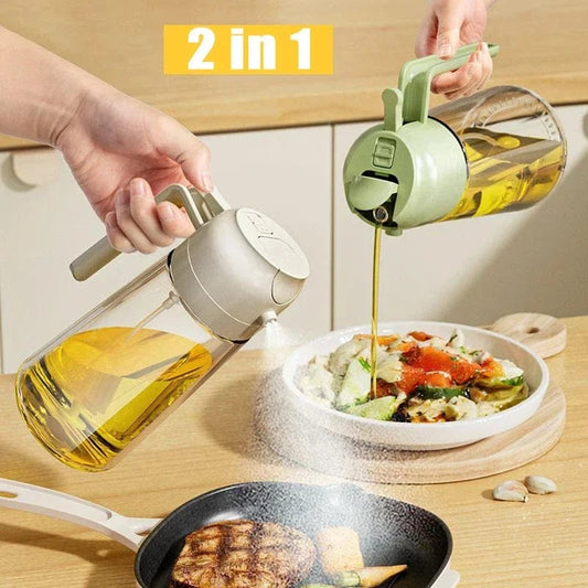 2-in-1 Oil Sprayer Bottle – Kitchen Tool for Cooking, Baking (400ML)