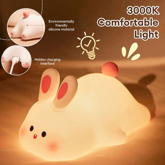 Silicon Rabbit Lamp - Cute Lamps - Rechargeable Rabbit Lamp With Touch Sensor