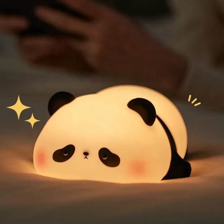 Cute Panda Lamp Silicone Night Light, Soft LED Light for Bedroom Decor, Kids