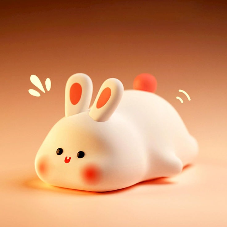 Silicon Rabbit Lamp - Cute Lamps - Rechargeable Rabbit Lamp With Touch Sensor