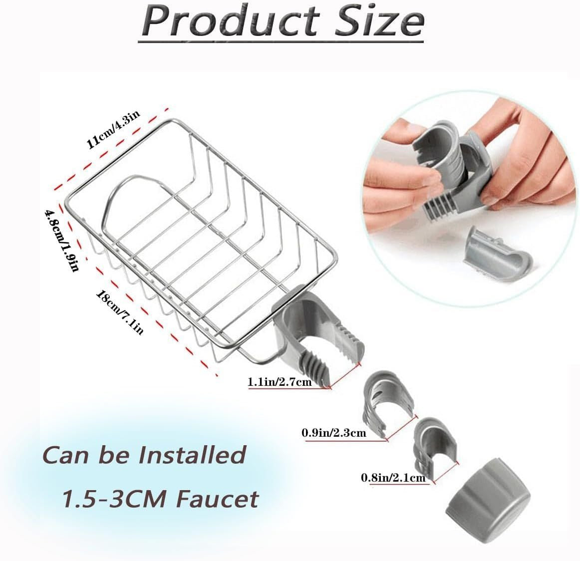 Kitchen Sink Caddy Organizer Over Faucet Sponge Holder