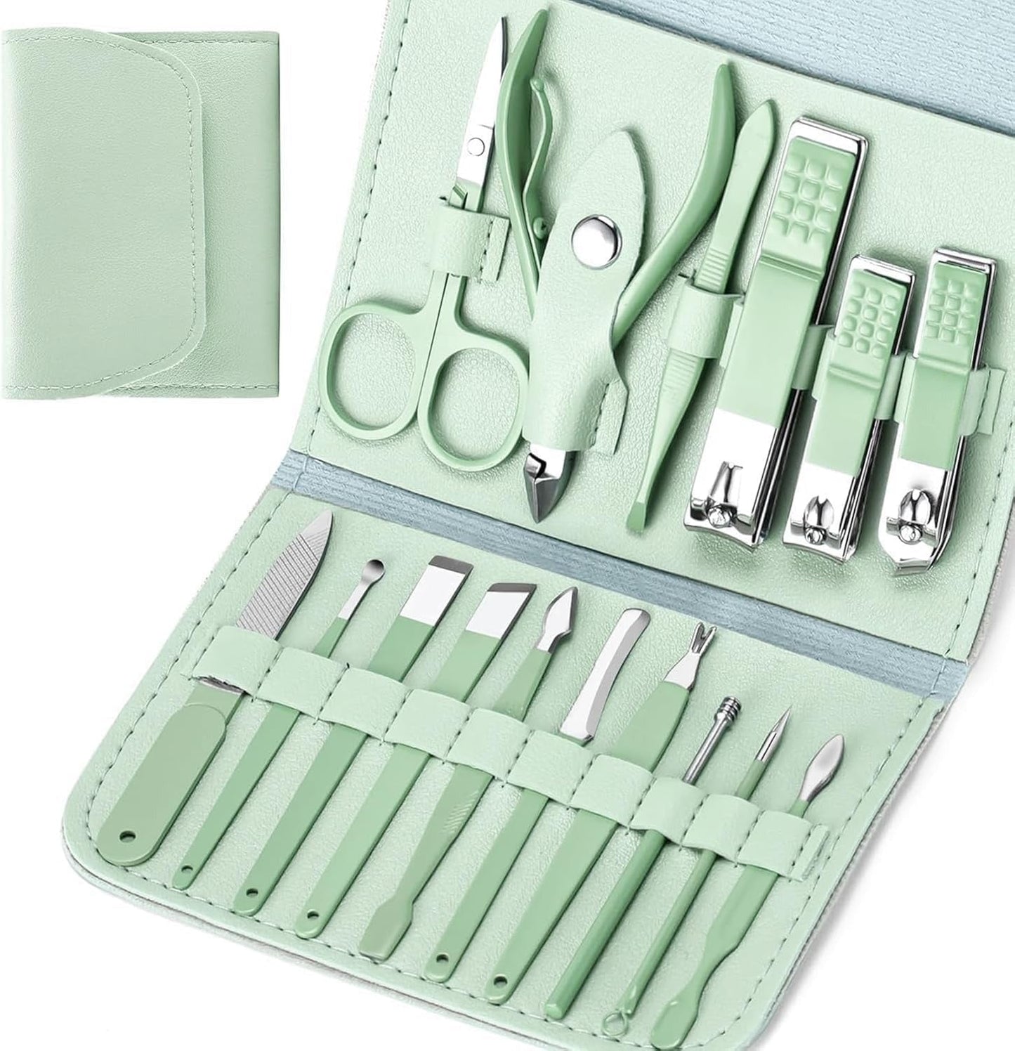 16-piece manicure pedicure set with case - Nail kit