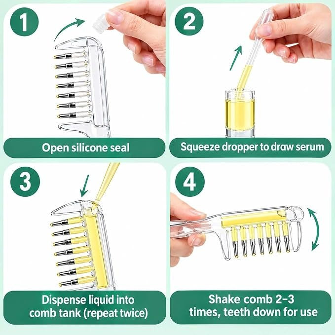 Crystal Liquid Applicator Comb for Hair & Scalp