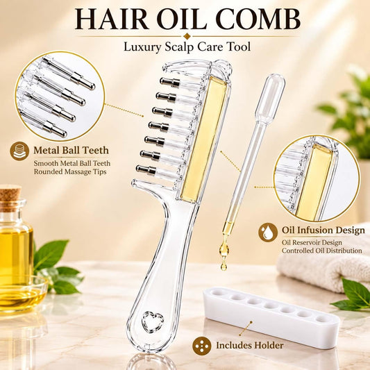 Crystal Liquid Applicator Comb for Hair & Scalp