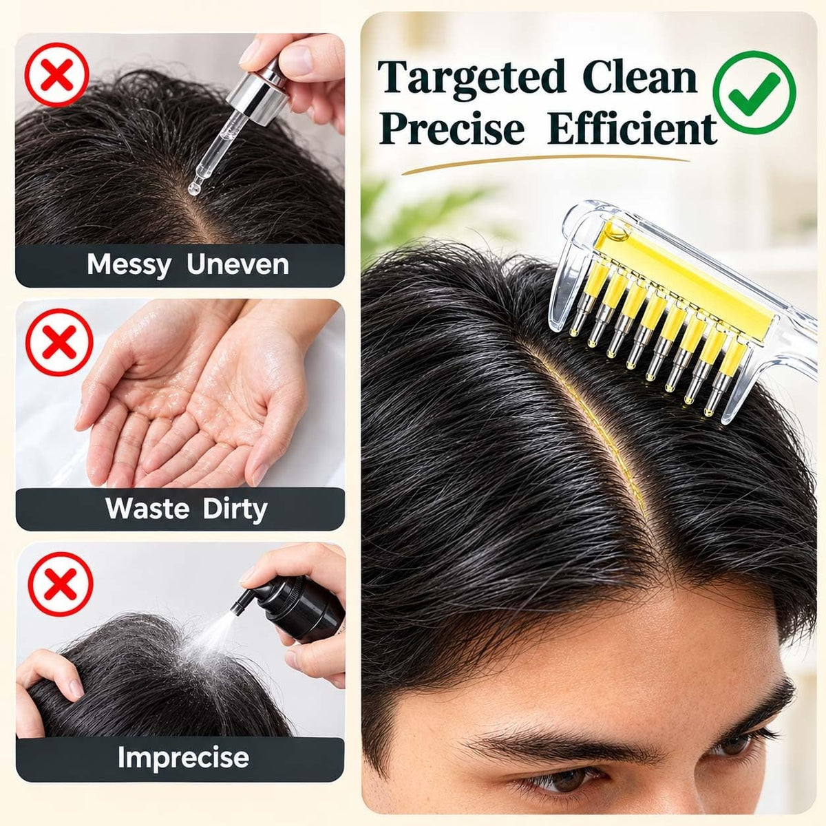 Crystal Liquid Applicator Comb for Hair & Scalp
