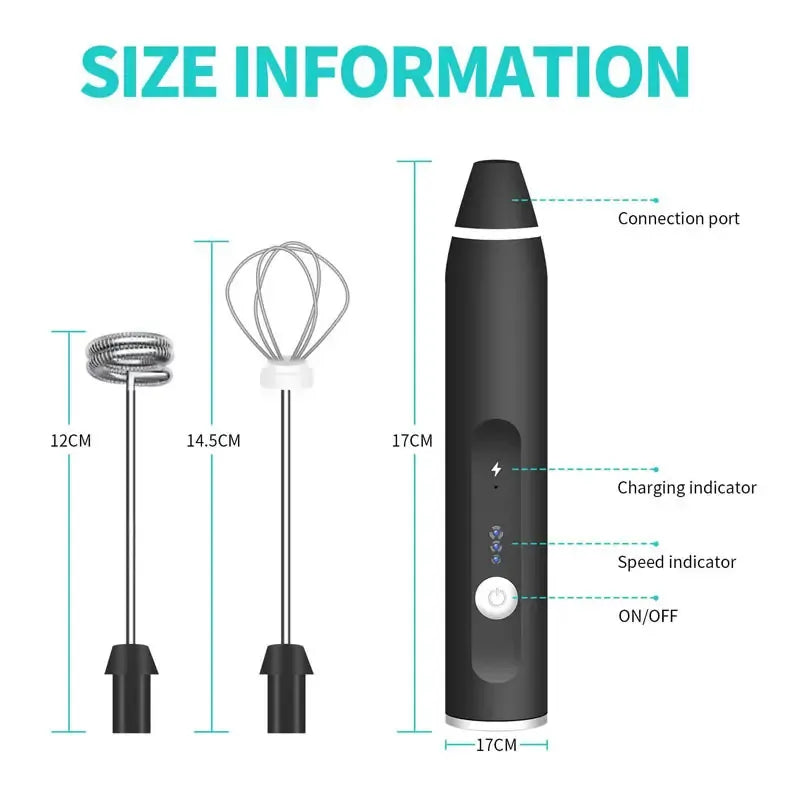 Coffee Beater USB Rechargeable Handheld Coffee Blender Milk Shaker Mixer Foamer Food Blender