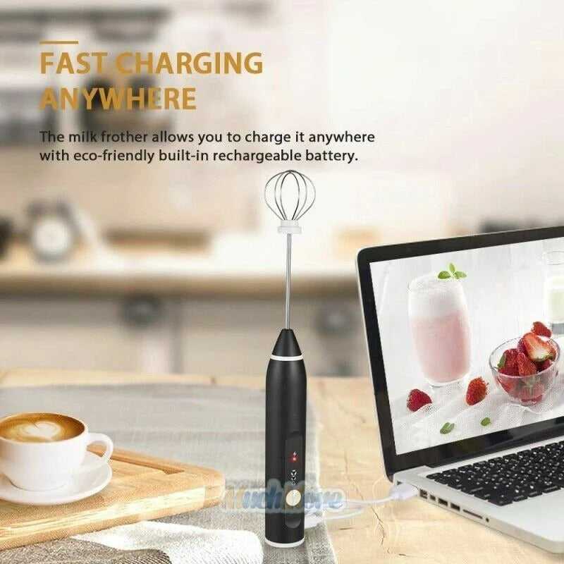 Coffee Beater USB Rechargeable Handheld Coffee Blender Milk Shaker Mixer Foamer Food Blender