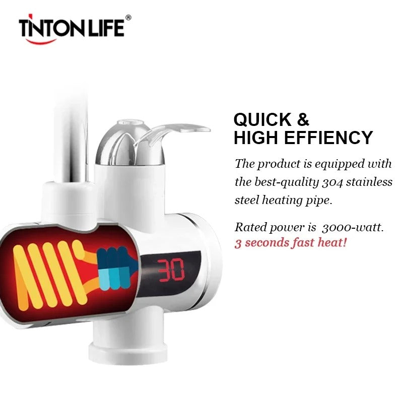Instant Temperature Display Hot Water Heater Electric Faucet