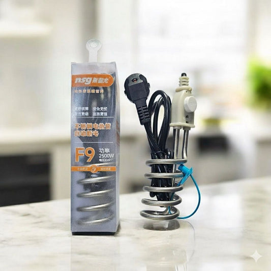 F9 2500W Waterproof Immersion Water Heater Rod – Fast Heating, Shockproof, Energy Efficient & Durable