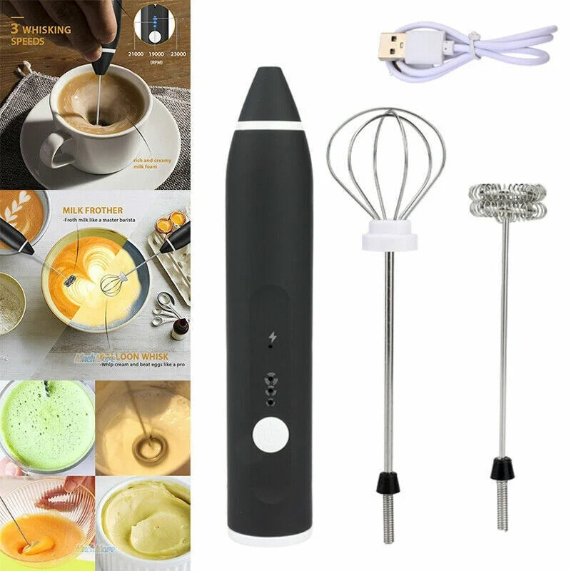 Coffee Beater USB Rechargeable Handheld Coffee Blender Milk Shaker Mixer Foamer Food Blender