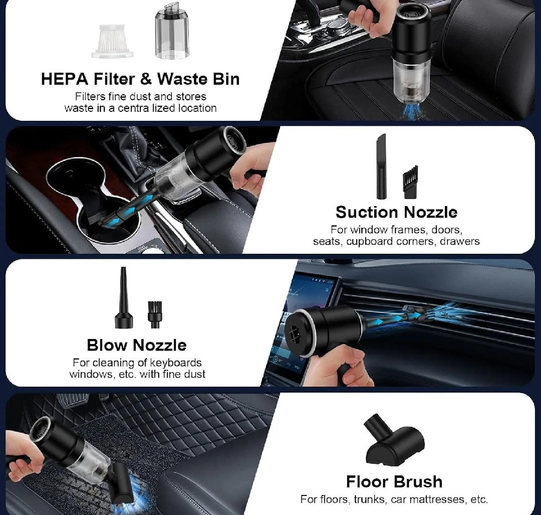 3 In 1 Portable Vacuum Cleaner - Wireless Handheld Vacuum Cleaner