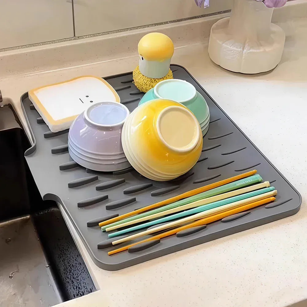 Silicone Dish Drying Mat Heat Resistant Kitchen Drying Mat