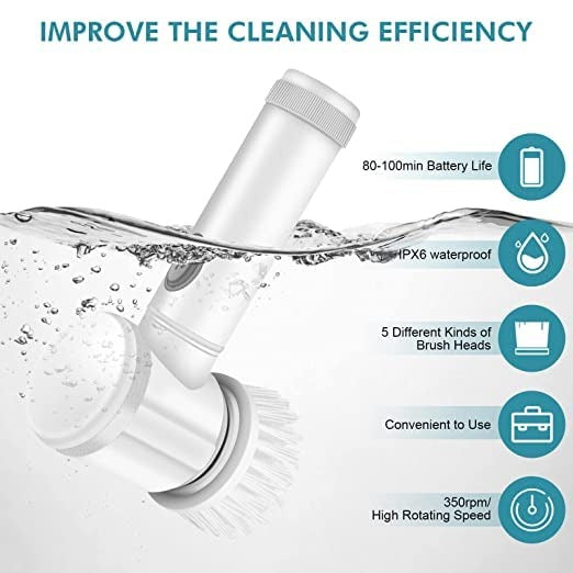 5 in1 Rechargeable Magic Brush Electric Multi-Functional Household Cleaning Brush