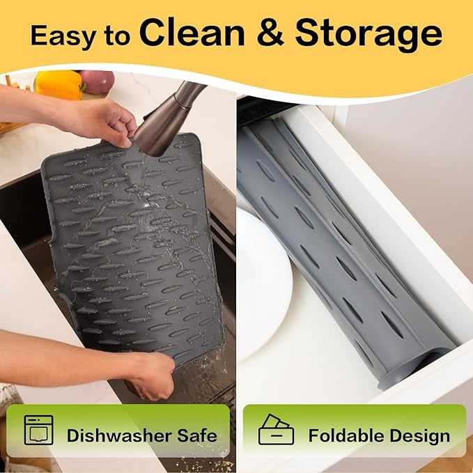 Silicone Dish Drying Mat Heat Resistant Kitchen Drying Mat