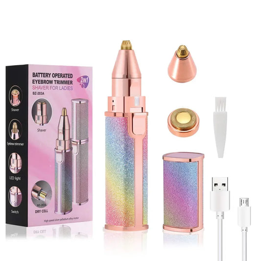 2-in-1 Eyebrow Trimmer & Facial Hair Remover
