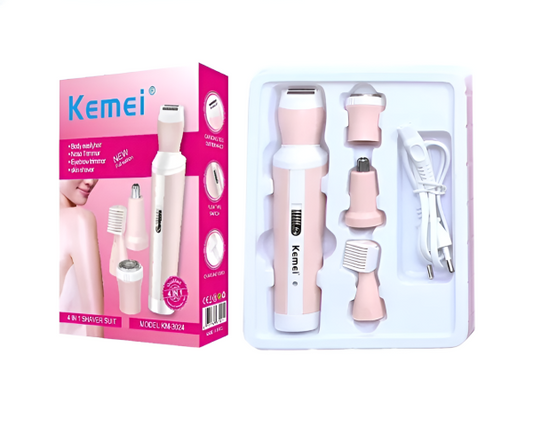 Kemei 4 In 1 Rechargeable Hair Remover Shaver For Women