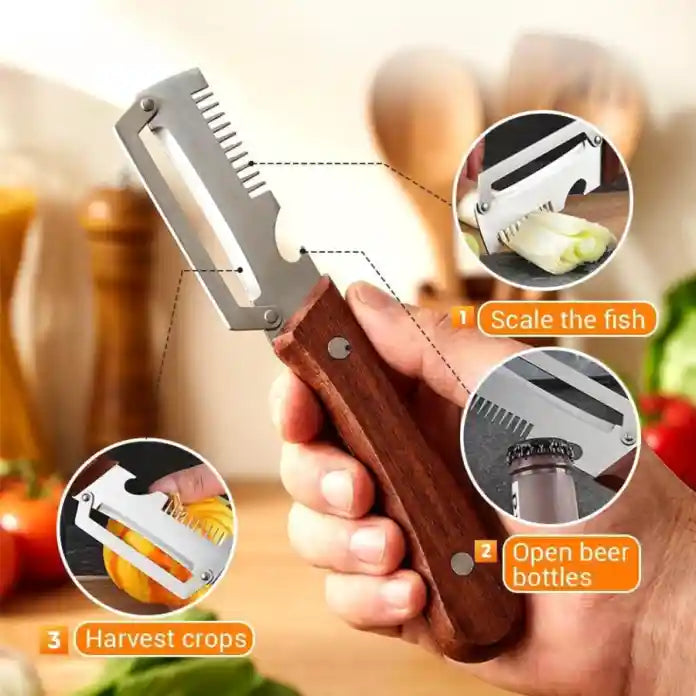 3-in-1 Peeler Knife Multifunctional Vegetable & Fruit Peeler Cutter Kitchen Slicing Tool
